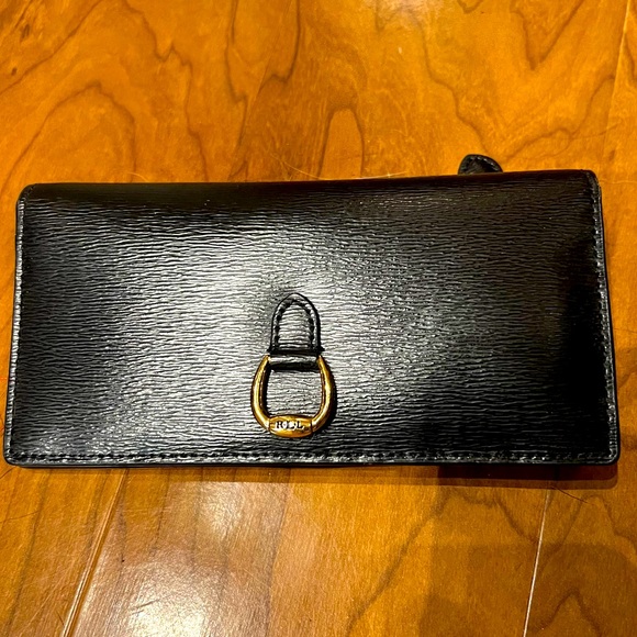 Ralph Lauren Bennington Slim Black Leather Wallet - Picture 1 of 6